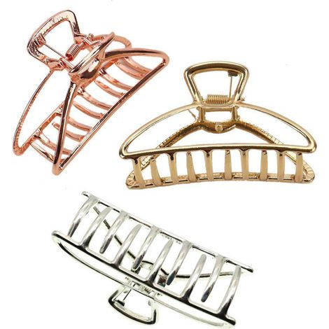 Lot de 3 pinces à cheveux multifonctions, accessoires pour cheveux, argent-or rose (1/5)