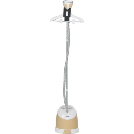 Défroisseur vapeur vertical - HOMCOM - 1800 W 36 g/min - autonomie 50 min - réservoir d'eau 1,8L - aluminium et PP - 32x32x32cm - or