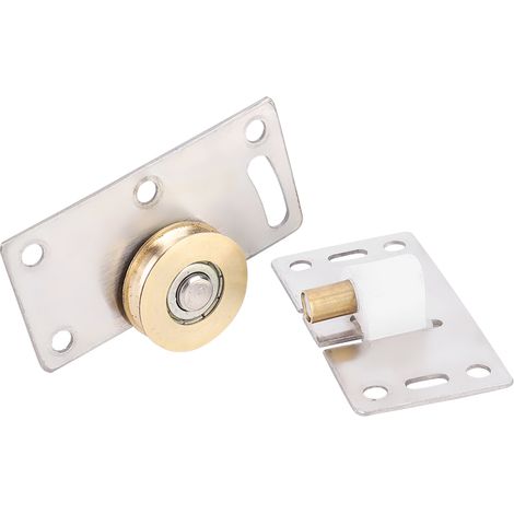 Lot de 2 roulettes pour porte coulissante de placard en bois, roulement en acier inoxydable, poulie à galet (1/5)