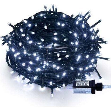 [JAMAIS UTILISÉ] (Blanc) Guirlande lumineuse extérieure alimentée par courant alternatif, guirlande lumineuse LED extérieure, lumineuse 33M 300LED 8 modes lumières de jardin décoratives pour arbre de (1/3)
