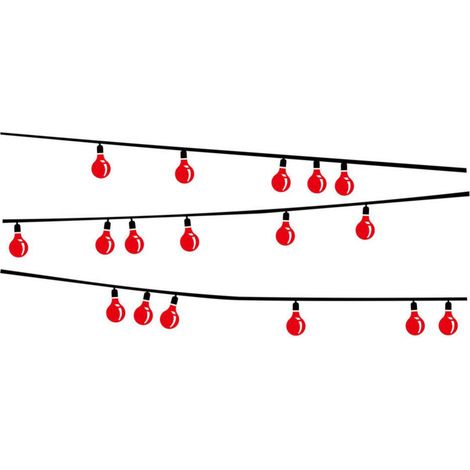 Wandaufkleber mit Glühbirnenmotiv, Vinyl-Dekoration für Kinderzimmer, Wohnzimmer, Schlafzimmer, rote Wanddekoration, 100 x 43 cm