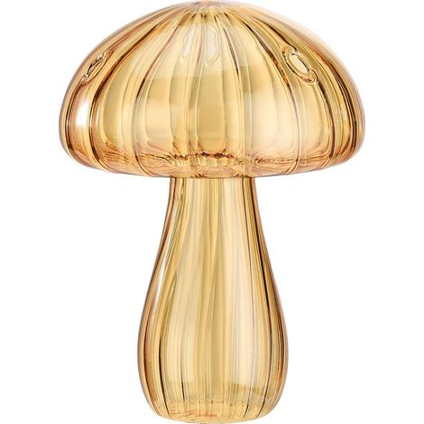 Vase Mushroom Propagation Vase 8x10.5cm Transparent Verre Jaune Unique Design Hydroponie Décor Maison Élégant Vase Hydroponique Mushroom Glass Container Yellow (1/5)