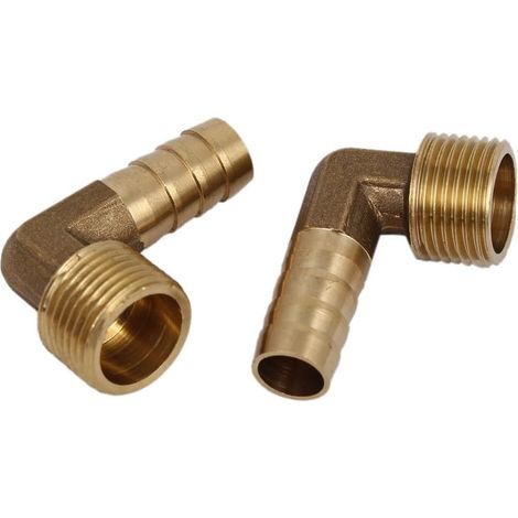 / 8BSP Außengewinde 10mm Durchmesser Messing Schlauch Barb-Anschlüsse Koppler Stecker 2 pièces (1/3)