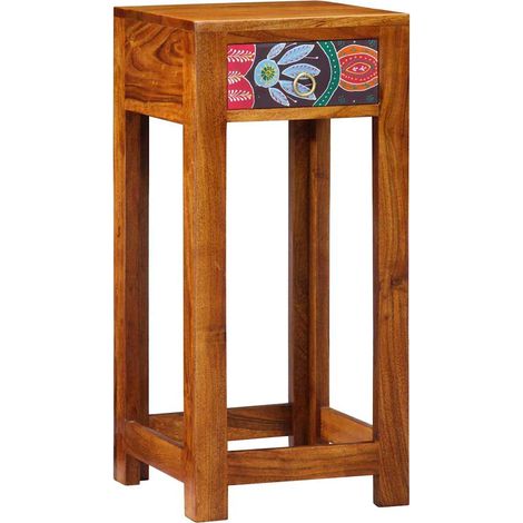 Guéridon téléphone Marron 35 x 35 x 75 cm Bois d'acacia massif CFW222879 (1/5)