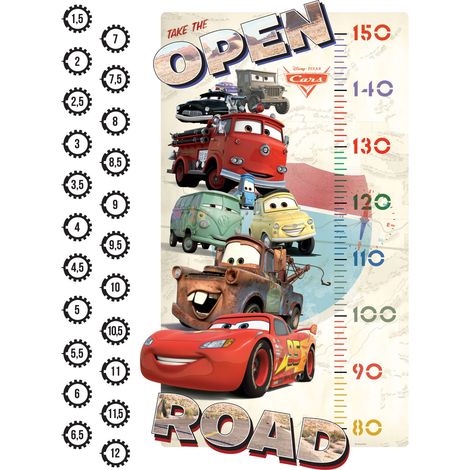 sticker mural Cars rouge, vert et jaune  - Disney