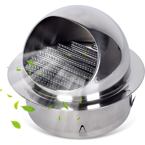 150mm Grille de Aération avec Maille Fine, Ronde en Acier Inoxydable Grille de Ventilation Murale à Persiennes épaisses pour Système de Air Frais (1/5)