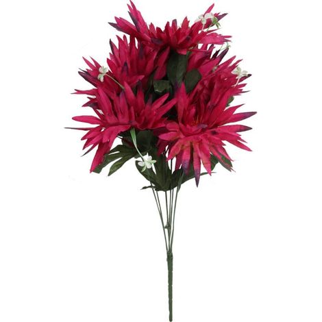 Bouquet di 7 astri bordeaux con dettagli bianchi - fiori artificiali di alta qualità (1/2)