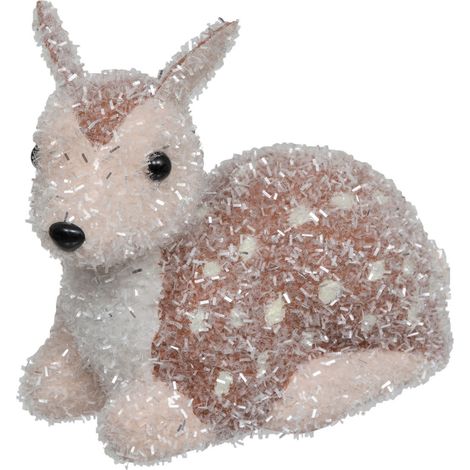 Déco Noël Daim couché aspect givré L 15 x H 19 cm - Feeric Christmas (1/2)