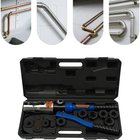 NEU Profi Presszange (hydraulisch) Presswerkzeug V-Kontur(SC-Kontur) 12-14-15-16-18-22-28 Set Presswerkzeug HPZ mit 180° drehbarem Kopf,für Kupferrohr, C-Stahlrohr, Edelstahlrohr, Backeneinsätze V (1/5)