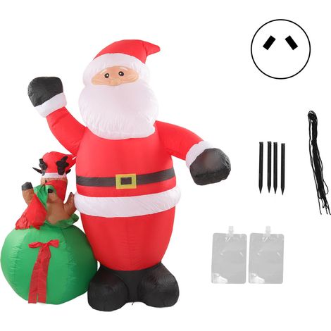 Père Noël en Cerf Inflable avec LED Intégrée, Décor de Noël Étanche pour Pelouse et Jardin, Prise AU 100‑240V (1/5)