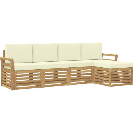 Outdoor Sofa Set 5 pcs White and Cream 253 x 122.5 x 73 cm vidaXL (1/5)