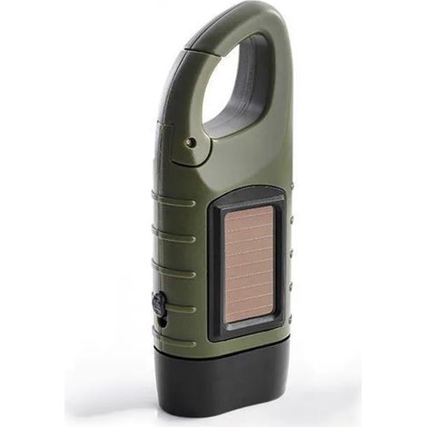 1 torcia portatile a energia solare, torcia a LED ricaricabile per emergenze e situazioni di sopravvivenza, torcia verde per (1/2)