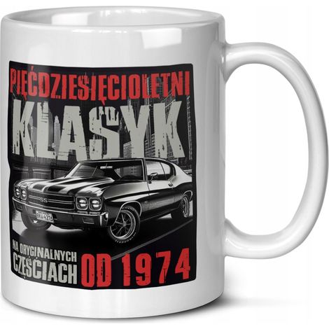 Geschenk zum 30., 40., 50., 60. oder 70. Geburtstag: Ford Mustang + Tasse mit dem eigenen Geburtsjahr