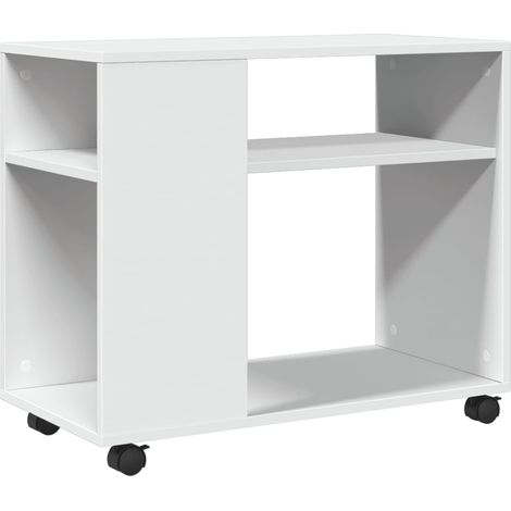 Mesa auxiliar con ruedas madera ingeniería blanco 70x35x60 cm vidaXL