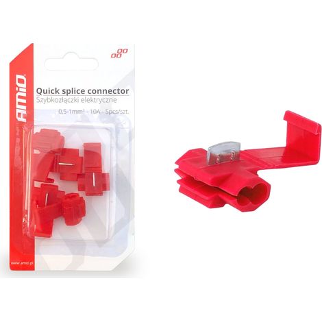 Connettori elettrici rapidi 0,5-1 mm² 10 A, 5 pezzi in blister, amio-02340