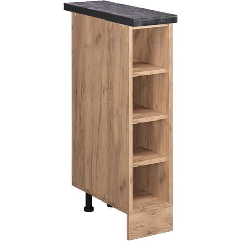 Küchenregal R-Line, Goldkraft Eiche, 20 cm , AP Anthrazit, Vicco