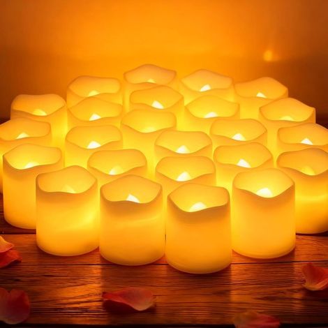 Set di 24 lumini LED tremolanti - illuminazione sicura senza fiamma - adatti per decorazioni natalizie, matrimoni e Pasqua - Classe energetica F (1/5)