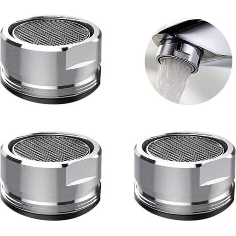 TIVCROXS - Lot d'aérateurs pour robinet de cuisine, pièces de rechange pour aérateur de robinet avec coque en laiton, filtre d'aérateur de robinet à filetage mâle 24 mm 15/16" avec joint pour cuisine