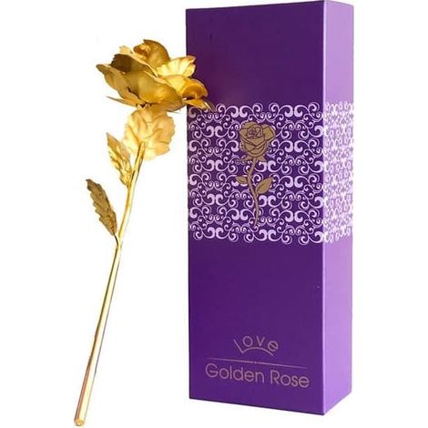 Rose dorée - Rose éternelle plaquée or dans un coffret cadeau (1/5)