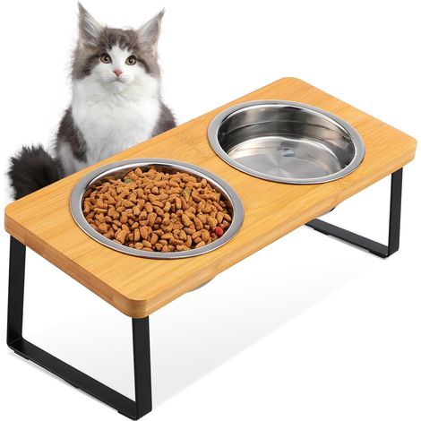 Stainless Steel Elevated Bowls for Small Dogs, Set of Two with Non-Slip Stand for Convenient Indoor Feeding (1/5)