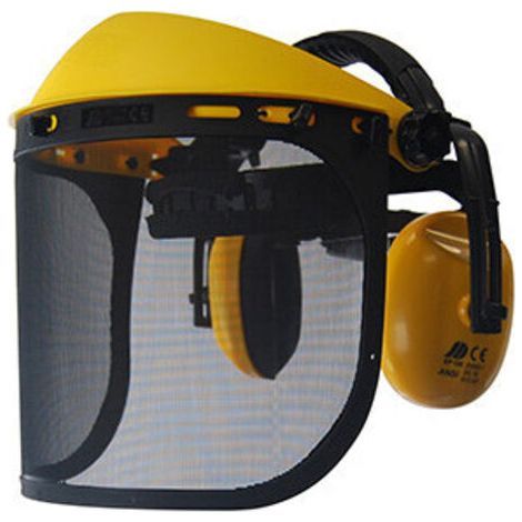 Visière professionnelle de protection extra-large anti-bruit à écran grillagé relevable (1/4)