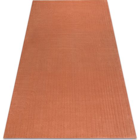 Tappeto in lana TEXTURA 488.05.LA000 OSTA - Linee, geometrica strutturale terracotta orange 240x340 cm