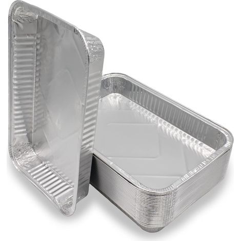 Set di 25 ciotole in alluminio XL [Ciotola grande per barbecue 31,5 x 20,5 x 5 cm]