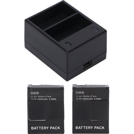 Chargeur de batterie rapide à double emplacement pour appareil photo Hero 2 et 3, compatible avec 2 batteries. (1/5)