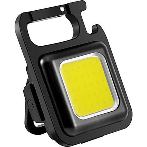 Mini-Arbeitsleuchte, tragbar, mit Schlüsselanhänger, Magnetfuß, wiederaufladbar, mit Flaschenöffner, 500 mAh (1/4)