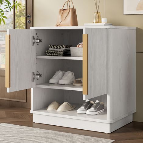 Schrank Aufbewahrungsmöbel Schuhschrank 60x40x61 Weiß OKMYHOME (1/5)