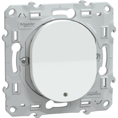 Mécanisme poussoir OVALIS à fermeture lumineux blanc LED bleu 250 V - SCHNEIDER ELECTRIC - S320276