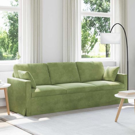 Sofa Hellgrün 228 x 78 x 80 cm Samt (1/5)