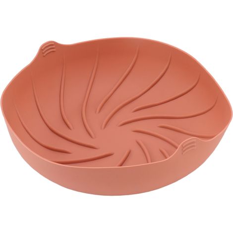 Grande poêle ronde en silicone, résistante à la chaleur, panier en silicone pour autocuiseur et micro-ondes, rose (1/5)