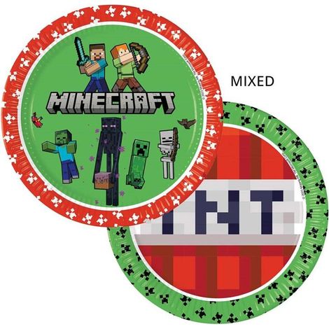 Piatti di carta Minecraft da 23 cm, 8 pezzi