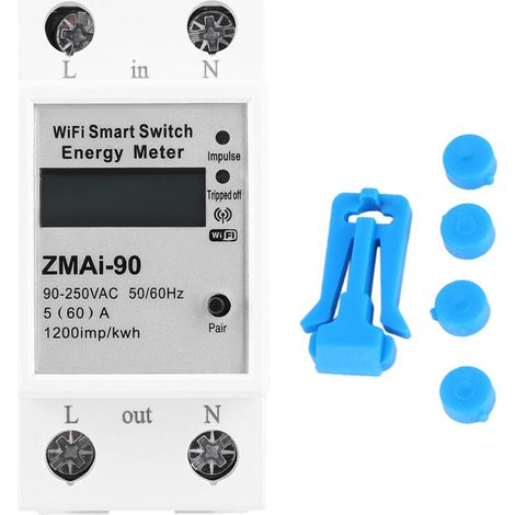 ZMAi-90 Einphasen-Smart-Stromzähler mit WLAN, LCD-Display und Verbrauchsmessung, 60 A, 90–250 V
