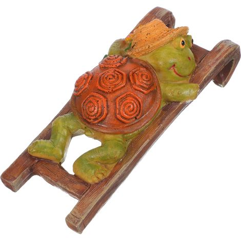 FAVOMOTO Statue de tortue en résine, ornement pour pot fleurs, décoration extérieure (1/5)