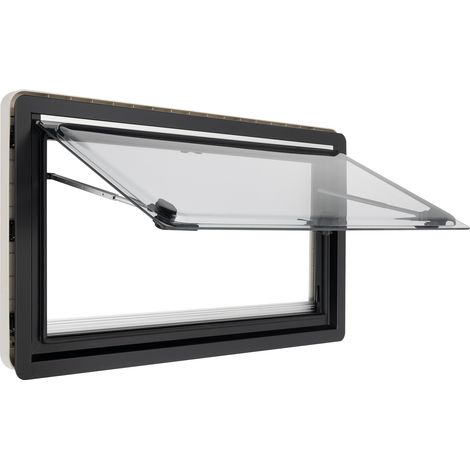Fenêtre de camping-car 900 x 500 mm - 70 ° - Avec moustiquaire et store intégré - Externe - Push - Pour caravane, van et camping-car (1/5)