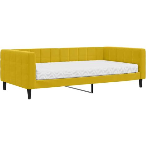 Maison Exclusive - Divano Letto con Materasso Giallo 100x200 cm in Velluto