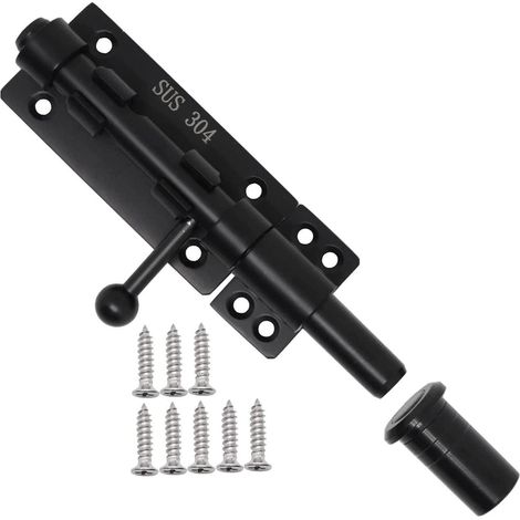 Schwerlast Riegel mit Vorhängeschloss, Edelstahl 304, Schwarz