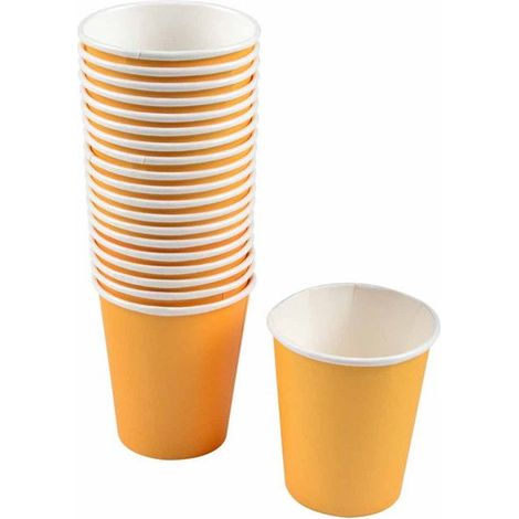 20 gobelets en carton, 23 cl, couleur moutarde, jetables et pratiques, pour événements festifs ou professionnels