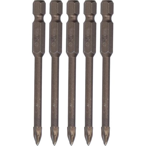 Lot de 5 forets cruciformes à queue hexagonale de 6,35 mm (1/4 pouce) pour carrelage, verre, céramique et béton. Outil en alliage dur de 5 mm. (1/5)