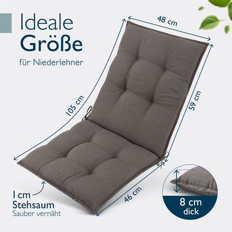 4er Set Premium Niedriglehner Auflage Sun-NL, 100x50x8cm, Taupe