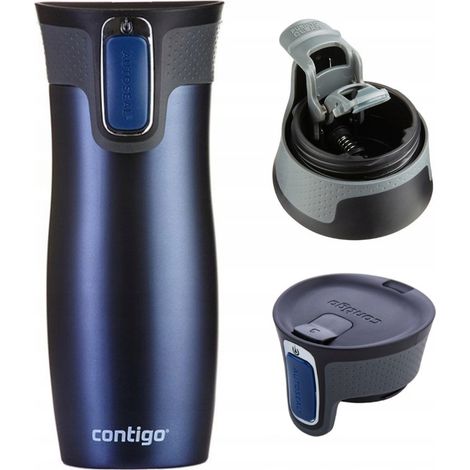 Tazza termica Contigo West Loop 2.0 da 470 ml con chiusura automatica - Blu navy (1/5)