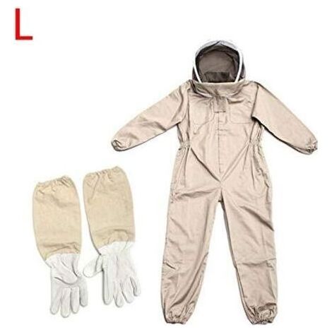 Combinaison D'apiculteur, Costume D'apiculture Professionnelle avec Gants & Voile De Protection, Combinaison Apicole pour Tout Le Corps, Anti Guêpes Équipement pour Apiculteurs, Café,