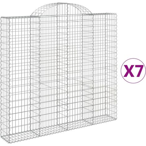 Maison Exclusive - Paniers à gabions arqués 7 pcs 200x30x180/200 cm Fer galvanisé
