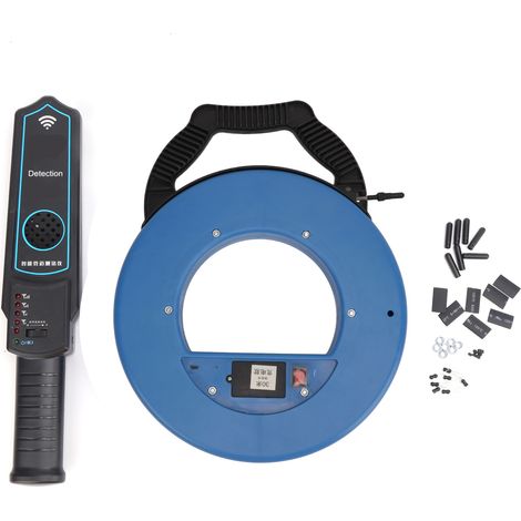 Détecteur de blocage de canalisation rechargeable (batterie intégrée incluse), 30 mètres de câble, outil de débouchage électrique pour tuyaux, sonde flexible à piles, kit de diagnostic de conduits, ve (1/5)