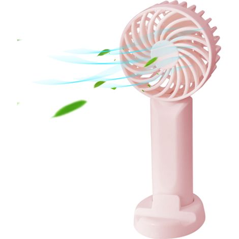 Ventilador portátil con base, mini ventilador con 3 velocidades, silencioso, ideal para viajes, acampadas, oficina y hogar. Alimentación por USB.