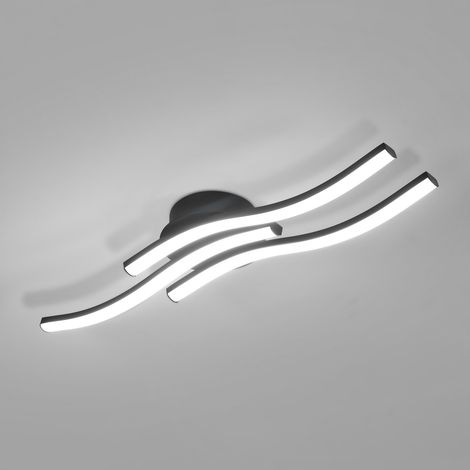 Goeco – LED ceiling light wavy design 52 x 12 x 8 cm – 18W 1600 lm cold white light 6500K – For living room, kitchen, bedroom – Easy installation (1/5)