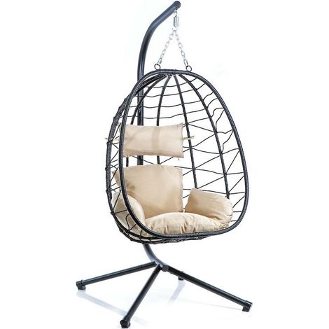Fauteuil Suspendu de Jardin Avec Coussins. Détente Terrasse , Jardin et Piscine (1/5)