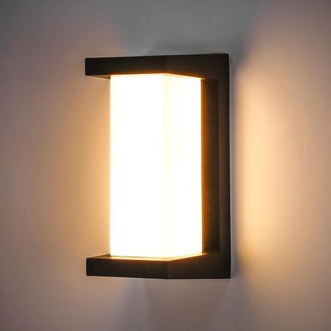 12W Outdoor Wall Light 3000K Modern Aluminum Wall Light IP65 Waterproof Indoor Outdoor Garden, Courtyard, Lobby, Corridor Wall Sconces (1/3)